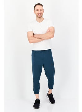 Adidas Men Slim Fit Drawstring 7/8 Leg Training Track Pants, Teal Blue  - Image 2