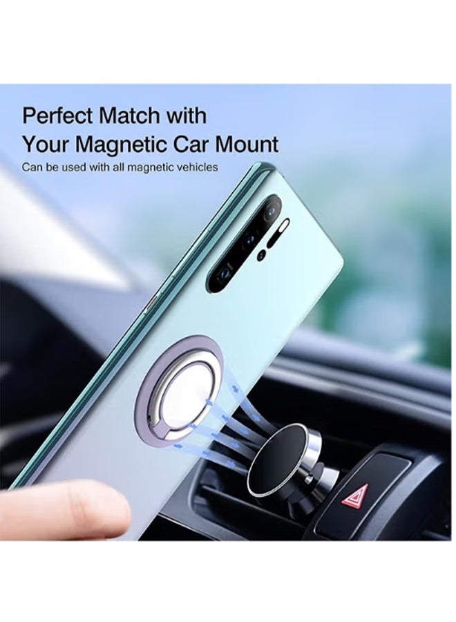 واي جيه 2 قطعة حامل خاتم الهاتف الخليوي المغناطيسي ، دوران 360 درجة ومسند خاتم الإصبع قابل للتعديل 180 درجة مع قبضة هاتف معدنية مصقولة باللون الأرجواني الأسود - Image 5