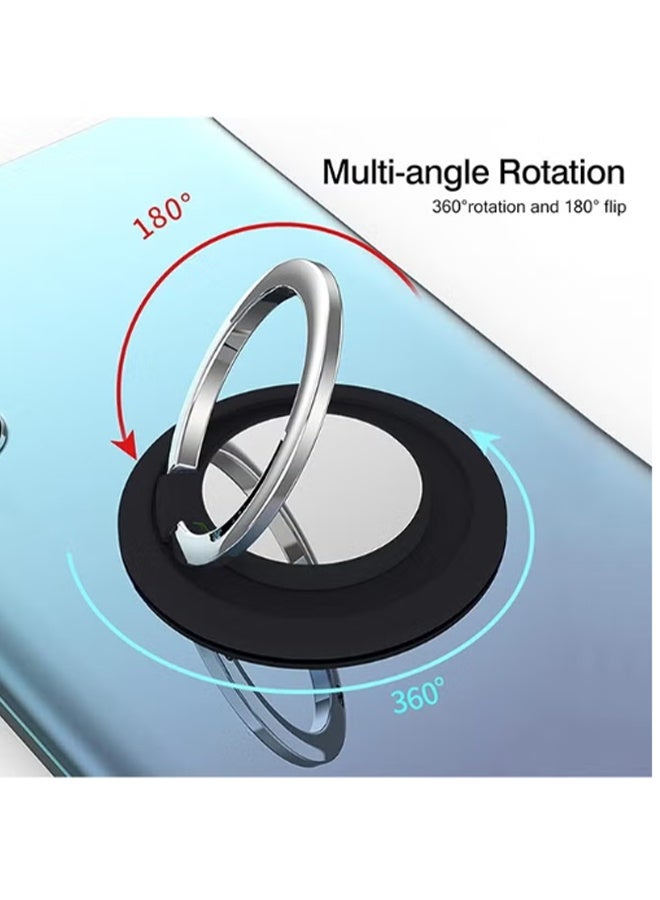 واي جيه 2 قطعة حامل خاتم الهاتف الخليوي المغناطيسي ، دوران 360 درجة ومسند خاتم الإصبع قابل للتعديل 180 درجة مع قبضة هاتف معدنية مصقولة باللون الأرجواني الأسود - Image 4