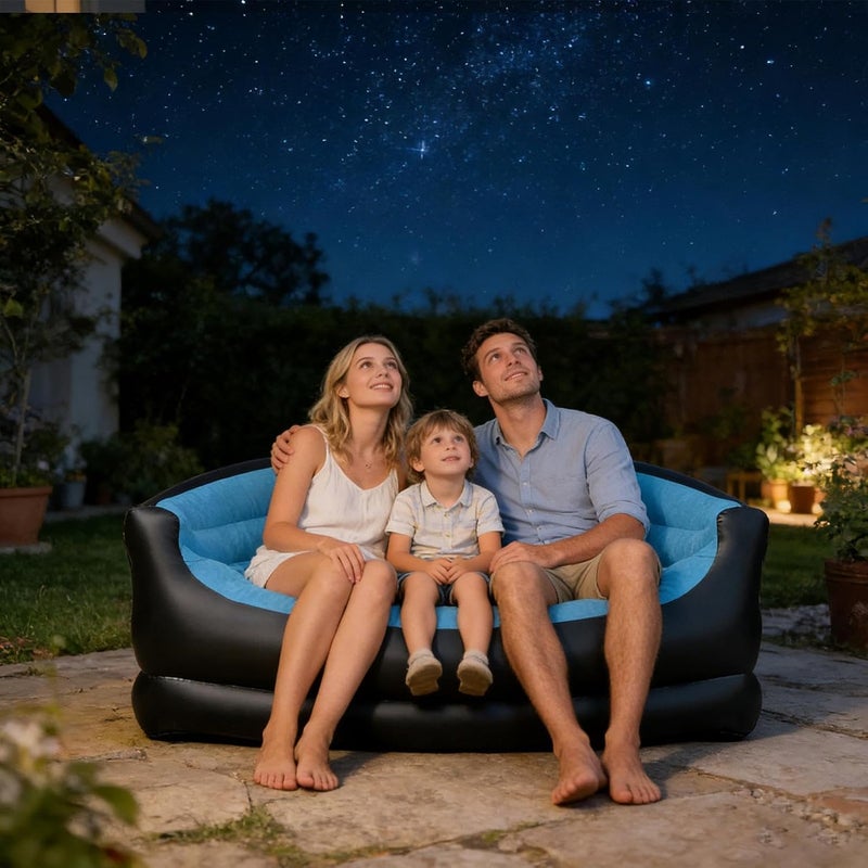 Inflatable Couch for Camping | Portable Folding Comfort Lounge Chair - Blow Up Couch Inflatable Sofa Bed - for Home Living Room Bedroom Indoor Outdoor Beach Garden Yard Patio - Image 2