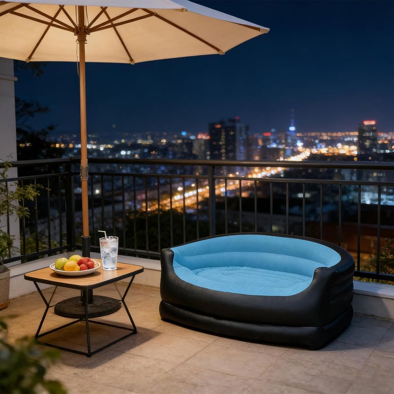 Inflatable Couch for Camping | Portable Folding Comfort Lounge Chair - Blow Up Couch Inflatable Sofa Bed - for Home Living Room Bedroom Indoor Outdoor Beach Garden Yard Patio - Image 4