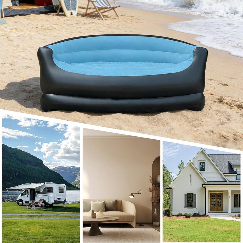 Inflatable Couch for Camping | Portable Folding Comfort Lounge Chair - Blow Up Couch Inflatable Sofa Bed - for Home Living Room Bedroom Indoor Outdoor Beach Garden Yard Patio - Image 5