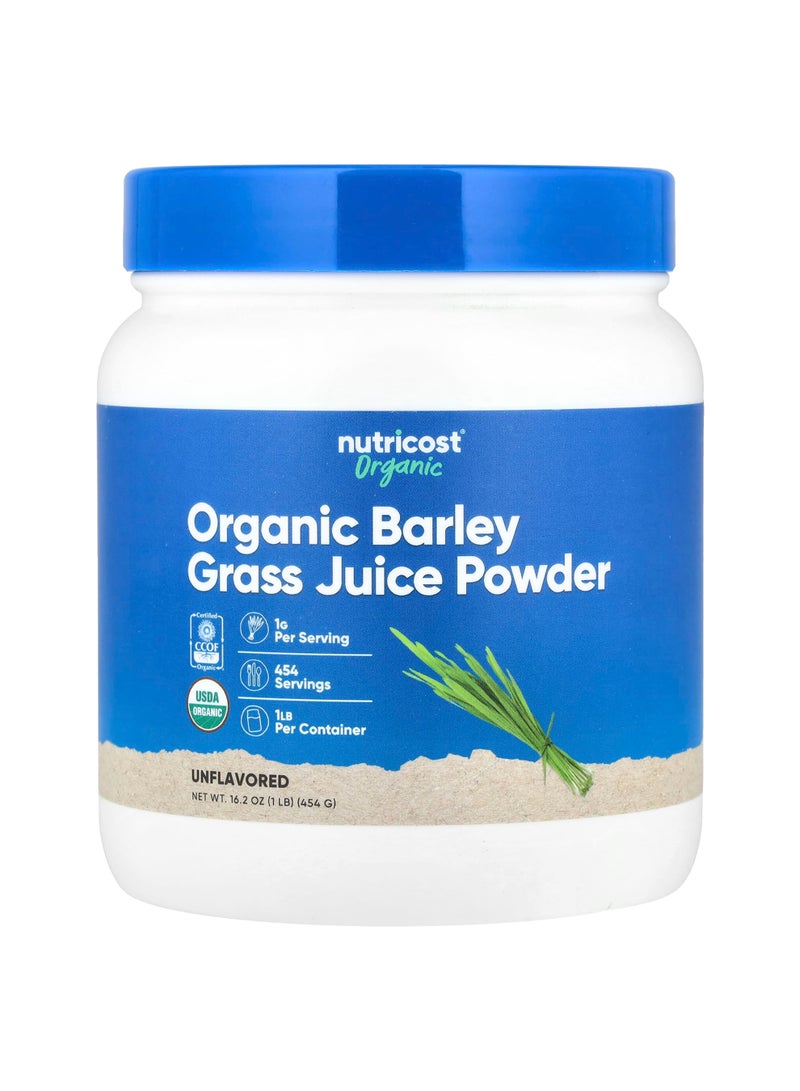 Organic Barley Grass Juice Powder, Unflavored, 16.2 oz (454 g)