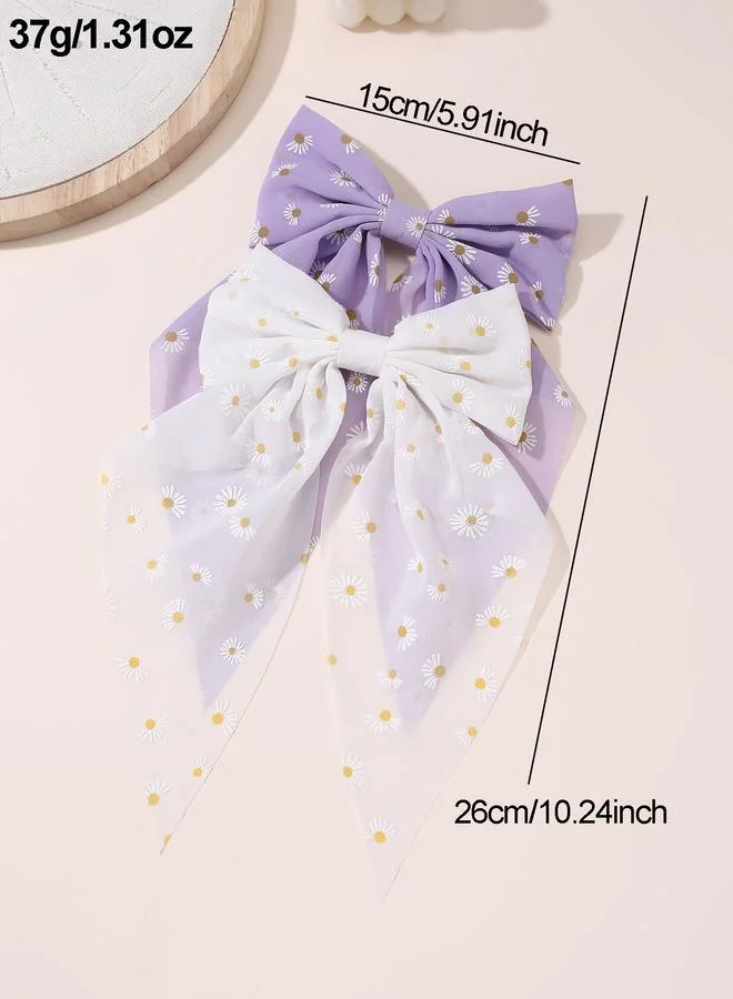 Take Two  Set of 2 - Floral Bow Clips for Women | Best Price UAE