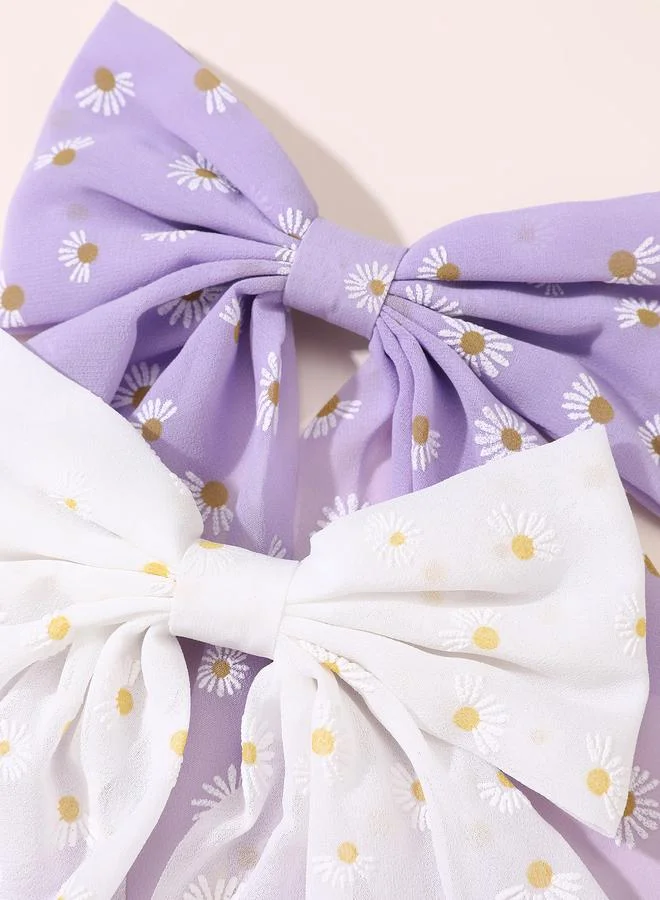 تايك تو Set of 2 - Floral Bow Clips