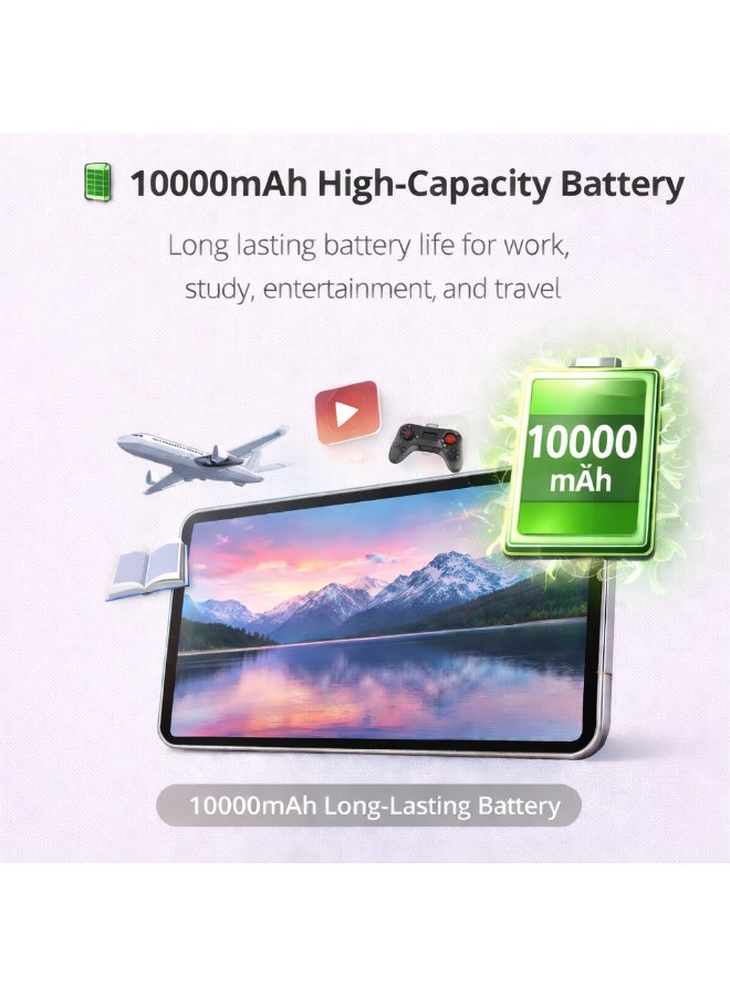 Telzeal P201 11-Inch Tablet (Silver), 12GB RAM + 512GB ROM, 10000mAh Battery, Dual SIM, 8MP+13MP Camera, Android 13, with Keyboard, Mouse & Accessories - Image 5