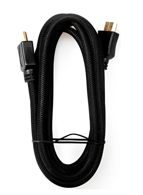 كابل HDMI عالي السرعة إلى كابل HDMI بطول 3 أمتار، دقة عالية كاملة 1080 بكسل من ذكر إلى ذكر، صورة مستقرة، محول فيديو مع شريحة مدمجة ليس من السهل الصدأ، لأجهزة الكمبيوتر المحمولة والكمبيوتر الشخصي والشاشة، نقل إشارة أكثر استقرارًا - أسود