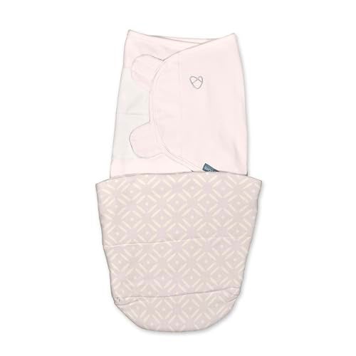 SwaddleMe by Ingenuity All Season Baby Swaddle, 2 Quick Flip Layers to Change from 1.0 to 2.5 TOG, Size 0-3 Months, 7-14 Pounds - Tiny Tiles - Image 1