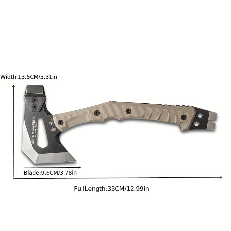 HX OUTDOORS Mercenarys Tactical Engineer Axes Multifunctional Explosion-Proof Axe Camping Artillery Fire Rescue Hammer Hiking Tools,Black - Image 2