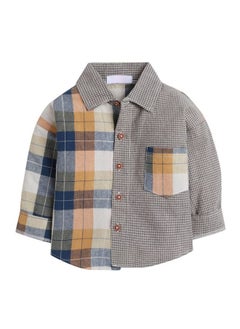 Hopscotch Hopscotch Boys Check Print Shirt Joggers Set In Multi Color for Ages 18-24 Months  - Image 5