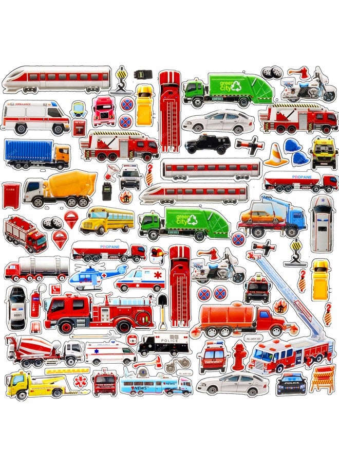 فنبلاست مجموعة ملصقات FunBlast بطابع المركبات - ملصقات كاواي منتفخة للأطفال، ملصقات ثلاثية الأبعاد للبنات، ملصقات جمالية، ملصقات لطيفة، ملصقات إسفنجية للأطفال، ملصقات ذاتية اللصق - Image 1