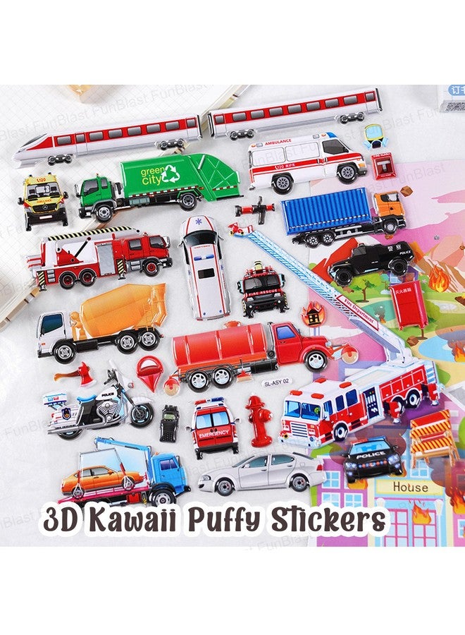 فنبلاست مجموعة ملصقات FunBlast بطابع المركبات - ملصقات كاواي منتفخة للأطفال، ملصقات ثلاثية الأبعاد للبنات، ملصقات جمالية، ملصقات لطيفة، ملصقات إسفنجية للأطفال، ملصقات ذاتية اللصق - Image 5