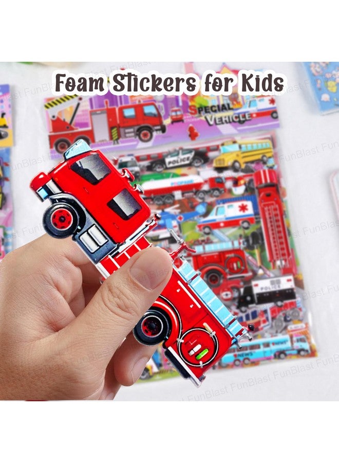 فنبلاست مجموعة ملصقات FunBlast بطابع المركبات - ملصقات كاواي منتفخة للأطفال، ملصقات ثلاثية الأبعاد للبنات، ملصقات جمالية، ملصقات لطيفة، ملصقات إسفنجية للأطفال، ملصقات ذاتية اللصق - Image 4