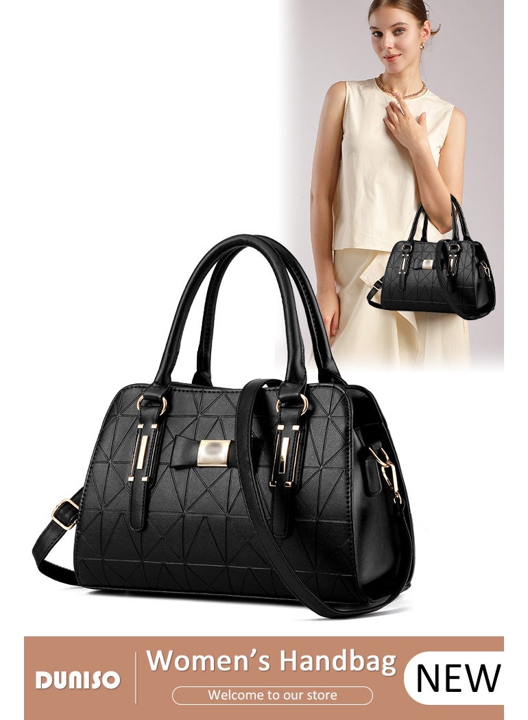 DUNISO Women's Vintage Tote Bag Handbags with Large Capacity Faux Leather Shoulder Bag Ladies Fashion Designer Satchel Crossbody Bag with Detachable Strap for Ladies - Image 1