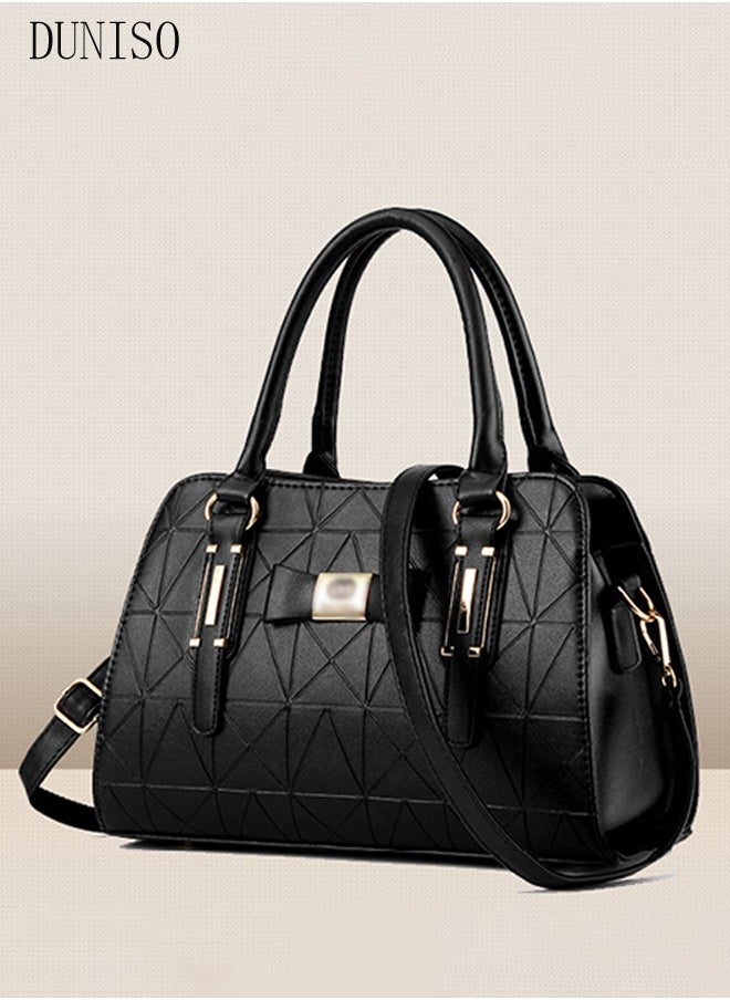 DUNISO Women's Vintage Tote Bag Handbags with Large Capacity Faux Leather Shoulder Bag Ladies Fashion Designer Satchel Crossbody Bag with Detachable Strap for Ladies  - Image 5