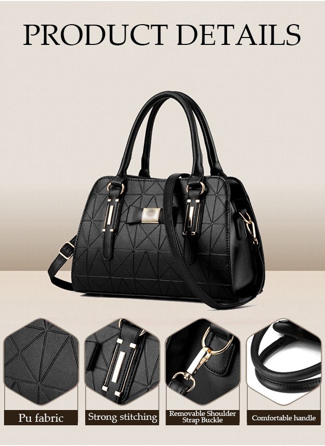 DUNISO Women's Vintage Tote Bag Handbags with Large Capacity Faux Leather Shoulder Bag Ladies Fashion Designer Satchel Crossbody Bag with Detachable Strap for Ladies  - Image 3