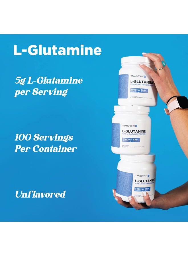 TransformHQ L-Glutamine Powder, 500G, 100 Servings - Gluten Free, Non-GMO - Image 3