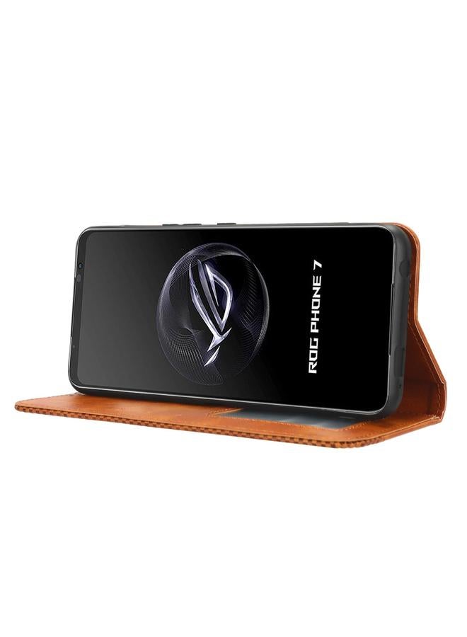 S-TOP Case For ASUS ROG Phone 7 Magnetic Buckle Retro Texture Leather Phone Case - Image 5