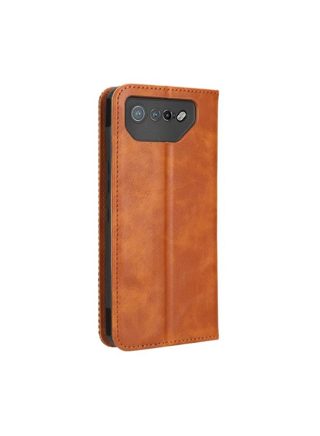 S-TOP Case For ASUS ROG Phone 7 Magnetic Buckle Retro Texture Leather Phone Case - Image 3