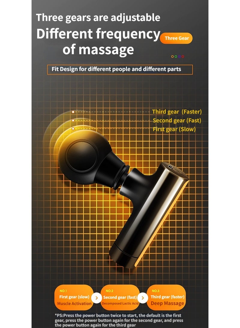 مسدس فآسيا صغير مع منفذ شحن من النوع C مسدس تدليك متعدد الوظائف - Image 4