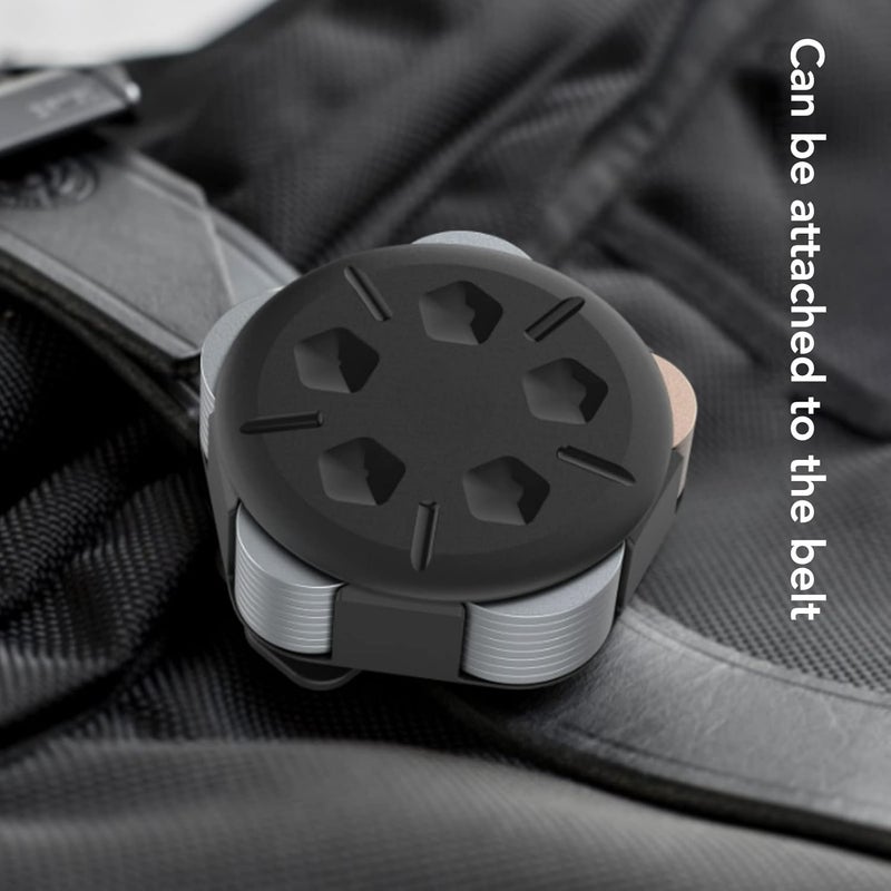 كلاراكو حامل عملات معدنية، 5 شبكات من بلاستيك ABS سعة كبيرة مقاوم للتآكل تصميم متين بمشبك حافظة عملات معدنية خفيفة الوزن سهلة الحمل موزع عملات معدنية للنيكل والبنسات والدايمات والربع - Image 2