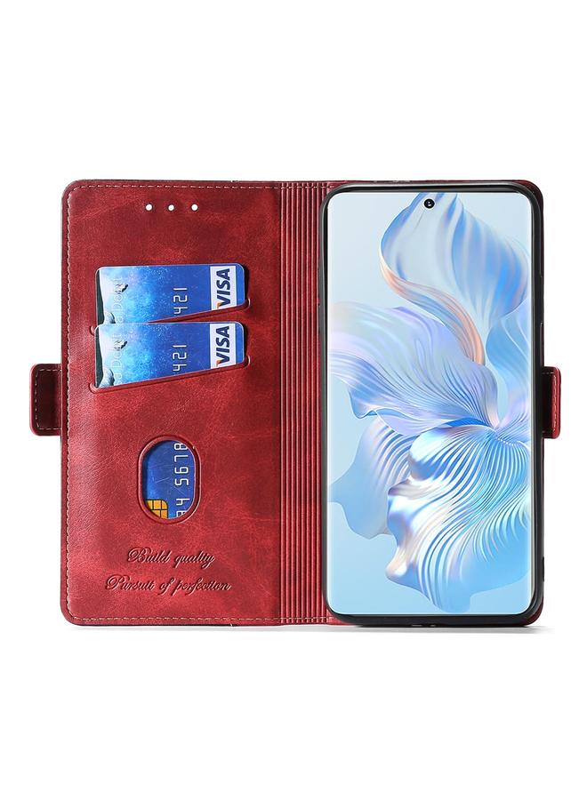 S-TOP Case For Honor 80 Pro Contrast Color Side Buckle Leather Phone Case - Image 3