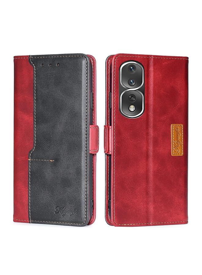 S-TOP Case For Honor 80 Pro Contrast Color Side Buckle Leather Phone Case - Image 1