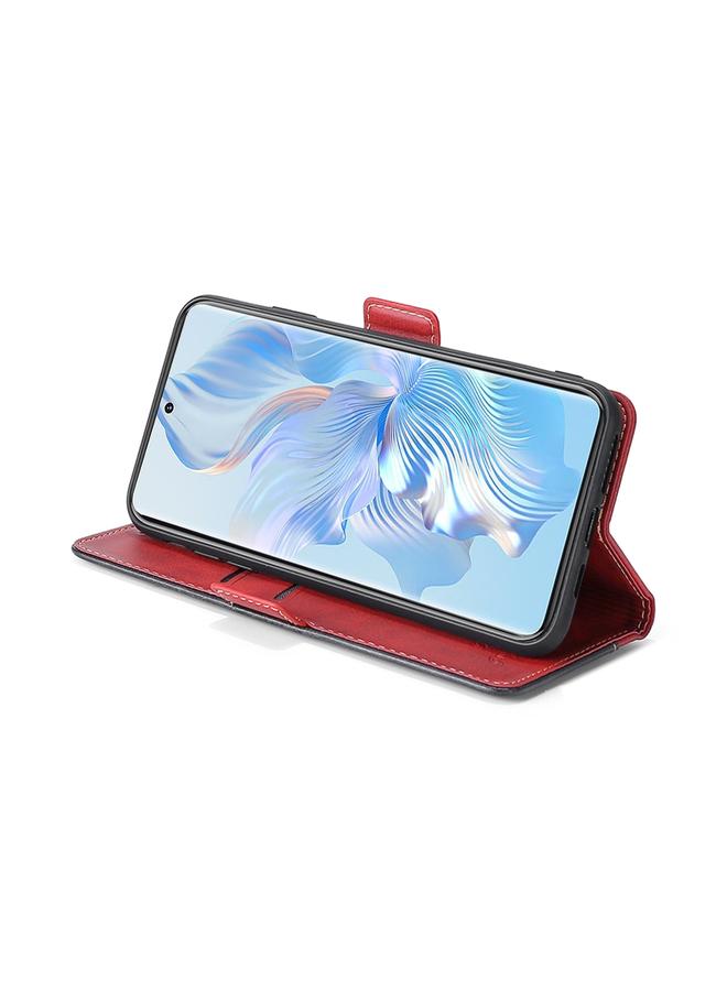 S-TOP Case For Honor 80 Pro Contrast Color Side Buckle Leather Phone Case - Image 4