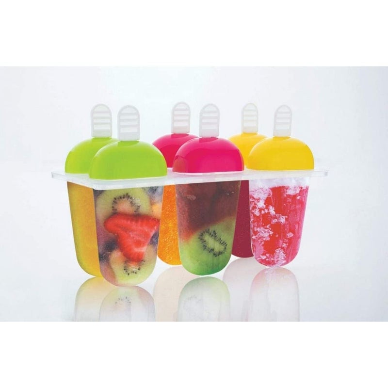 RENARSH Plastic Reusable Popsicle Molds Ice Pop Makers Ice Pop Molds Kulfi Maker Mould, Candy Maker Plastic Popsicle Mold, Kids Ice Cream Tray Holder (Set of 6) (6 Mold Model-3, Multicolor) - Image 4