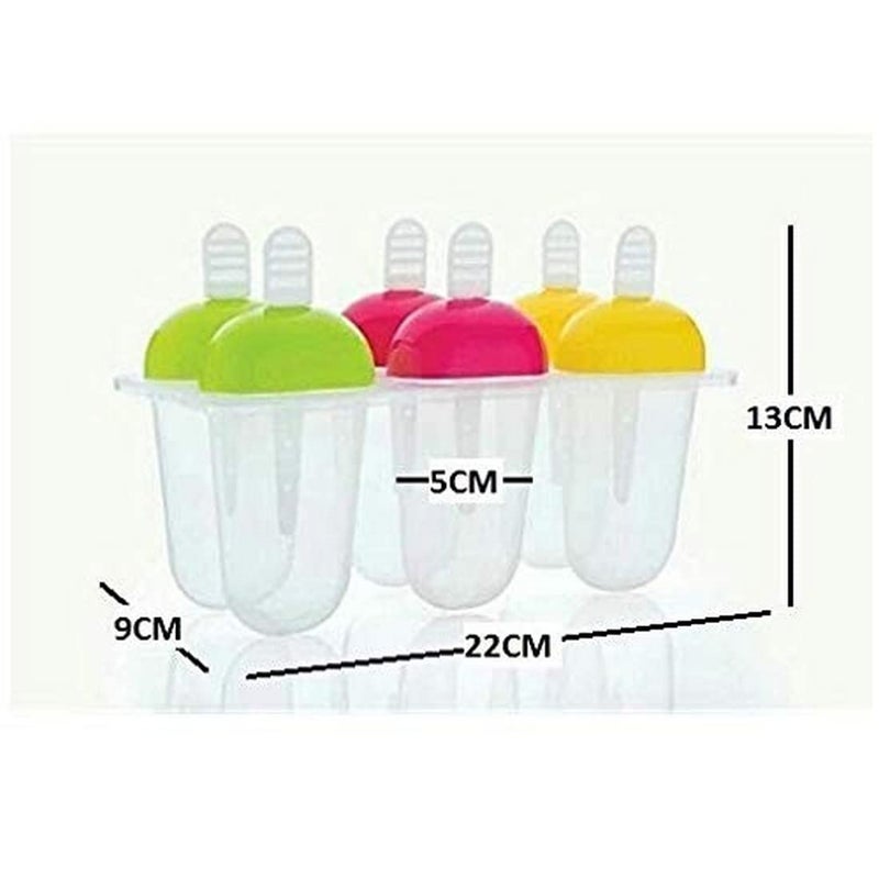 RENARSH Plastic Reusable Popsicle Molds Ice Pop Makers Ice Pop Molds Kulfi Maker Mould, Candy Maker Plastic Popsicle Mold, Kids Ice Cream Tray Holder (Set of 6) (6 Mold Model-3, Multicolor) - Image 3