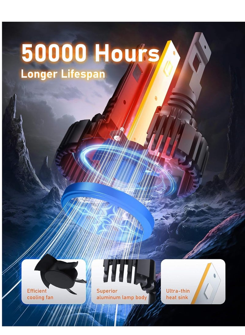 Generic H4 LED Headlight Bulbs with Copper Cooling Chip - Super Bright White Light, 40W, 6000K, Ultra-Long Life, 200% Brightness Increase, Waterproof Design  - Image 5