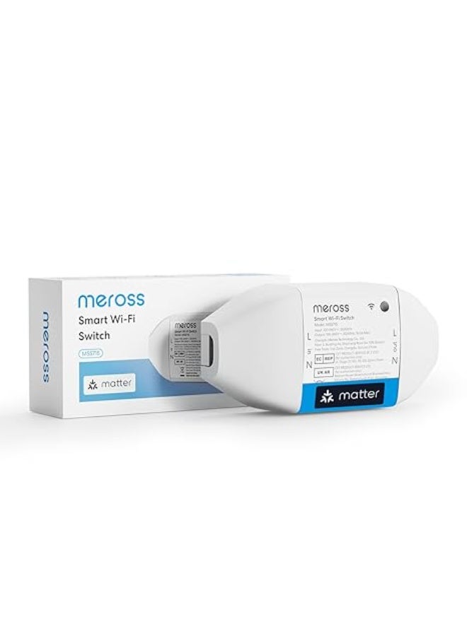 Meross Matter Smart DIY Switch with Energy Monitor, 16A Wireless Relay WiFi Switch Works with - Image 1