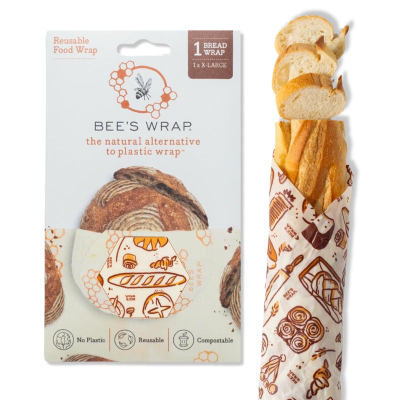 Bee's Wrap Beeswax Wraps for Bread - Beeswax Bread Wrap for Sourdough & Bread Storage - Made in USA Reusable Natural Food Wrap - Bakery Lane - Image 1