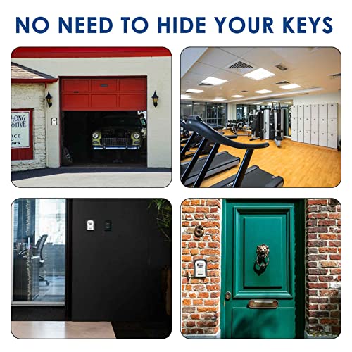 GIVERARE Key Lock Box, 4-Digit Combination Lockbox Aluminum Alloy, Metal Waterproof Wall Mount Outdoor Key Hider, Resettable Safe Security Password Box with Mounting Kit & Dust-proof Cover-Grey - Image 5
