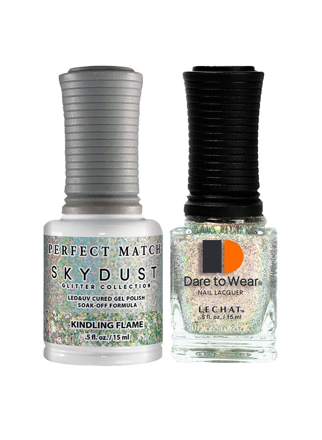 Lechat Gel Nail Polish, Gel Polish Soak Off Led U V Nail Gel Polish Sky Dust Glitter Kindling Flame Sdms15 - Image 1