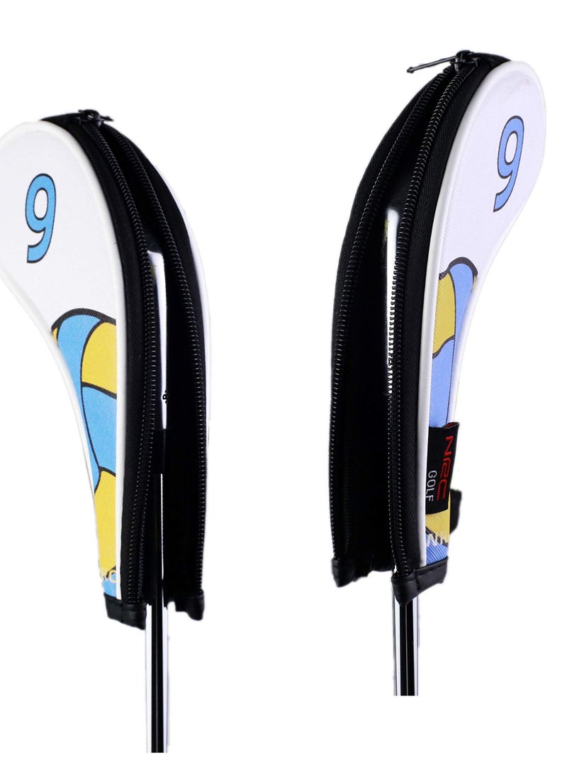 Y&D 9Pcs Golf Iron Covers, SYOSI Head Covers Club Handed Zipper Closure Thick Synthetic Leather Fit All Brands  - Image 2