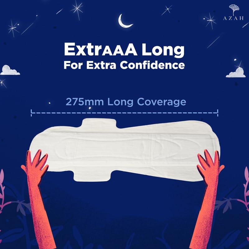 AZAH Large Sanitary Napkins for Women [Pack of 16] | 275MM Large Night Pads | Cottony Soft Sanitary Napkins for Women | Leak Proof for Overnight Protection | Extra Long & Wide Back - Image 5