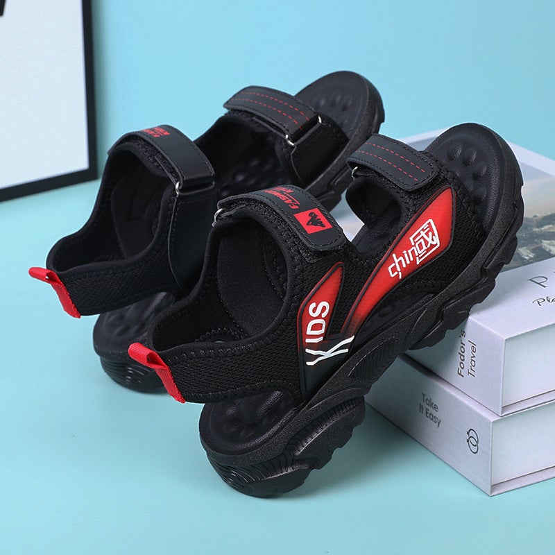 Children'S Sandals 2025 Style Korean Style Summer Boys' Fashion Soft Soled Shoes For Middle And Large Children Student Beach Shoes - Image 4