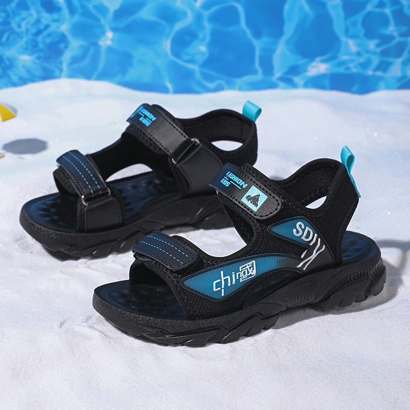 Children'S Sandals 2025 Style Korean Style Summer Boys' Fashion Soft Soled Shoes For Middle And Large Children Student Beach Shoes - Image 5