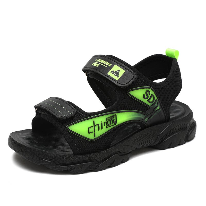 Children'S Sandals 2025 Style Korean Style Summer Boys' Fashion Soft Soled Shoes For Middle And Large Children Student Beach Shoes - Image 1