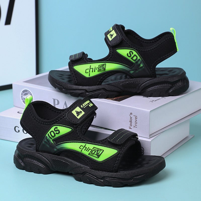 Children'S Sandals 2025 Style Korean Style Summer Boys' Fashion Soft Soled Shoes For Middle And Large Children Student Beach Shoes - Image 3