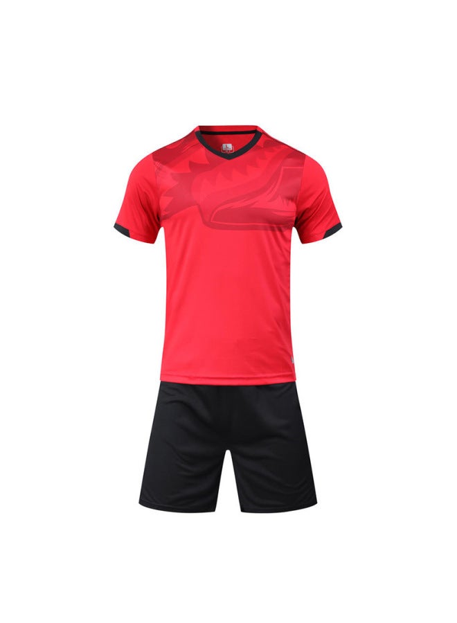 Red Speed Competition Training Sports Suit Uniform Print Number Football Training Uniform Boys And Girls Students