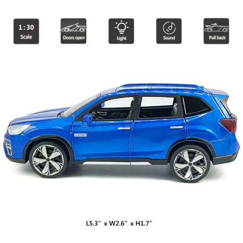 VIIGER 130 Scale 2021 Forester eBoxer SUV Model Toy Car Metal Diecast Toy Vehicle Doors Open Light Sound Pull Back Toys for Boys Kids Gifts Men Collection Home Office Dcor Blue - Image 5