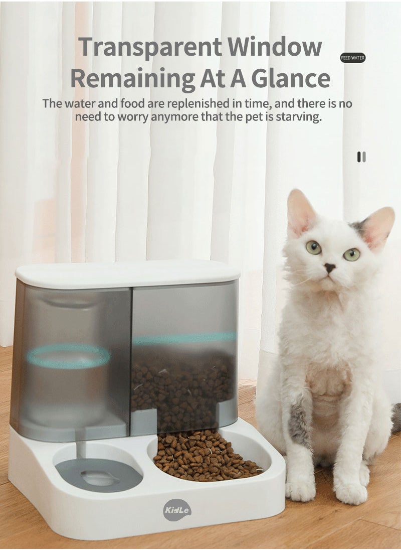 Kidle Pet Automatic Drinking Water Feeder Integrated 2.8l Large Capacity Transparent Visual Grain Storage Bowl  - Image 2