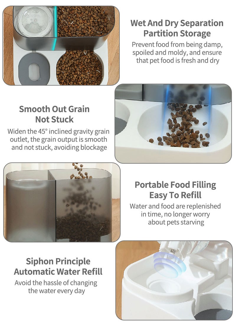 Kidle Pet Automatic Drinking Water Feeder Integrated 2.8l Large Capacity Transparent Visual Grain Storage Bowl  - Image 3