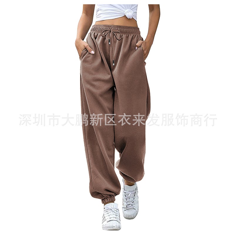 2021 Fashion Sweatpants Harlan Pockets Casual 16 Colors Coffee