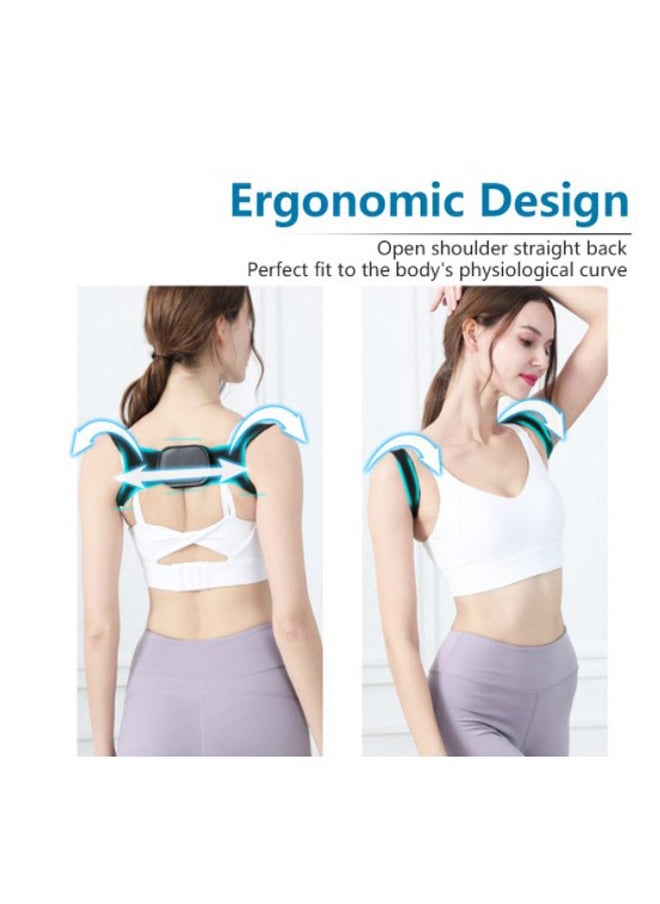 DRAMA HOME 2-PCS Back Posture Correction Strap for Men Women, Adjustable Posture Corrector Spine Straightener for Improves Posture and Pain Relief Black /White  - Image 4