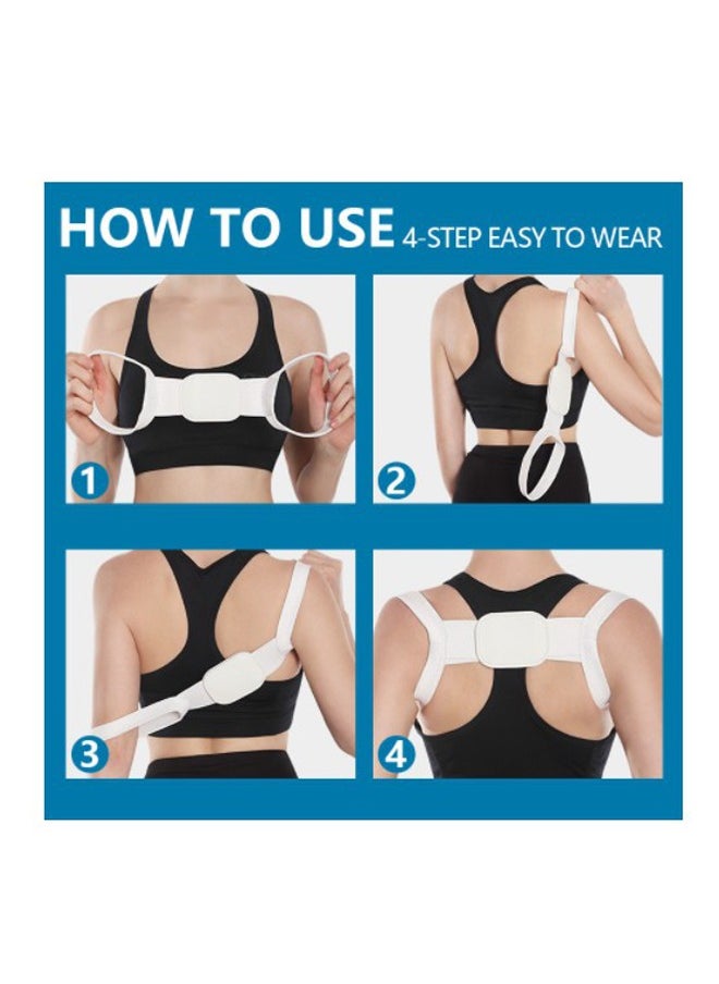 DRAMA HOME 2-PCS Back Posture Correction Strap for Men Women, Adjustable Posture Corrector Spine Straightener for Improves Posture and Pain Relief Black /White  - Image 3
