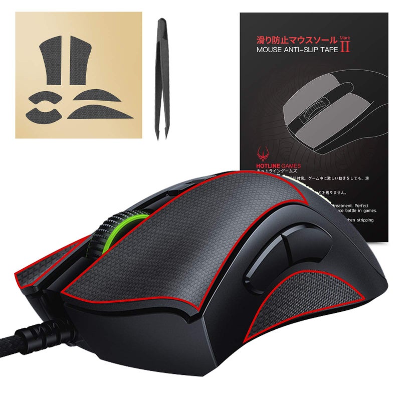 Hotline Games 2.0 Mouse Grip Tape Compatible with Razer Deathadder V2 / Deathadder V2 Pro Gaming Mouse Skins, Anti Slip, Sweat Resistant, Cut to Fit, Easy to Apply, Professional Mice Upgrade - Image 1