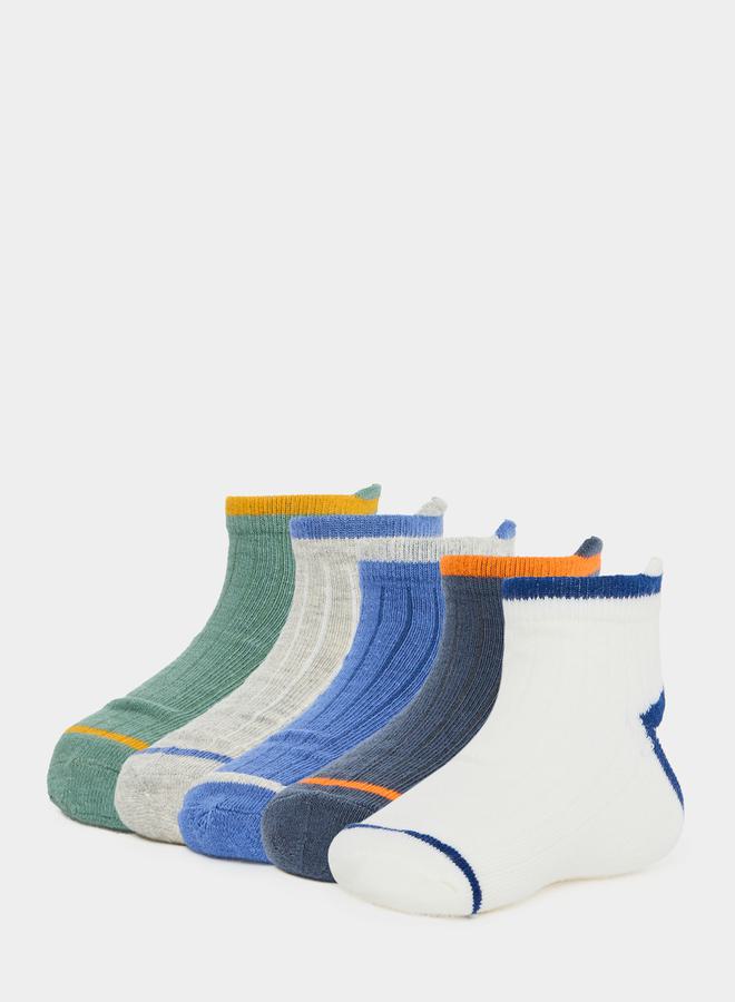 Styli Pack of 5- Striped Ankle Socks  - Image 1